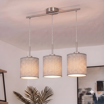 Brilagi - LED lustra uz kabeļa NUBILA 3xE27/60W/230V pelēka