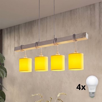 BRILAGI - LED lustra uz kabeļa NUBILA 4xE27/60W/230V pelēka/dzeltena