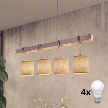 BRILAGI - LED lustra uz kabeļa NUBILA 4xE27/60W/230V pelēka/gaiši brūna
