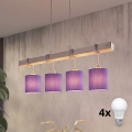 BRILAGI - LED lustra uz kabeļa NUBILA 4xE27/60W/230V pelēka/violeta