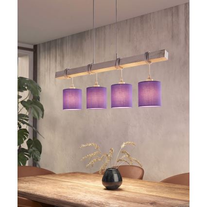 BRILAGI - LED lustra uz kabeļa NUBILA 4xE27/60W/230V pelēka/violeta
