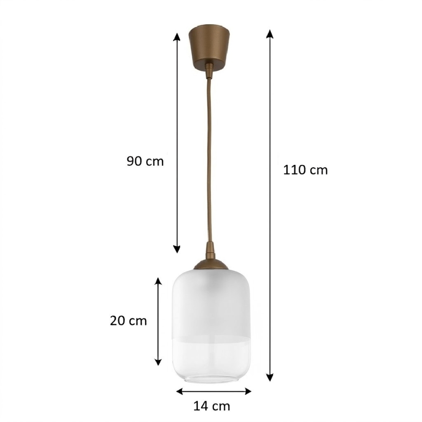 BRILAGI - LED lustra uz kabeļa RETRO GLASS 1xE27/60W/230V diametrs 14 cm brūna/balta