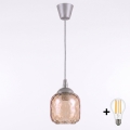 BRILAGI - LED lustra uz kabeļa RETRO GLASS 1xE27/60W/230V Ø 14 cm sudraba/dūmota brūna