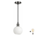 BRILAGI - LED lustra uz kabeļa RETRO GLASS 1xE27/60W/230V Ø 15 cm melna/balta