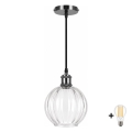 BRILAGI - LED lustra uz kabeļa RETRO GLASS 1xE27/60W/230V Ø 18 cm melna/caurspīdīga