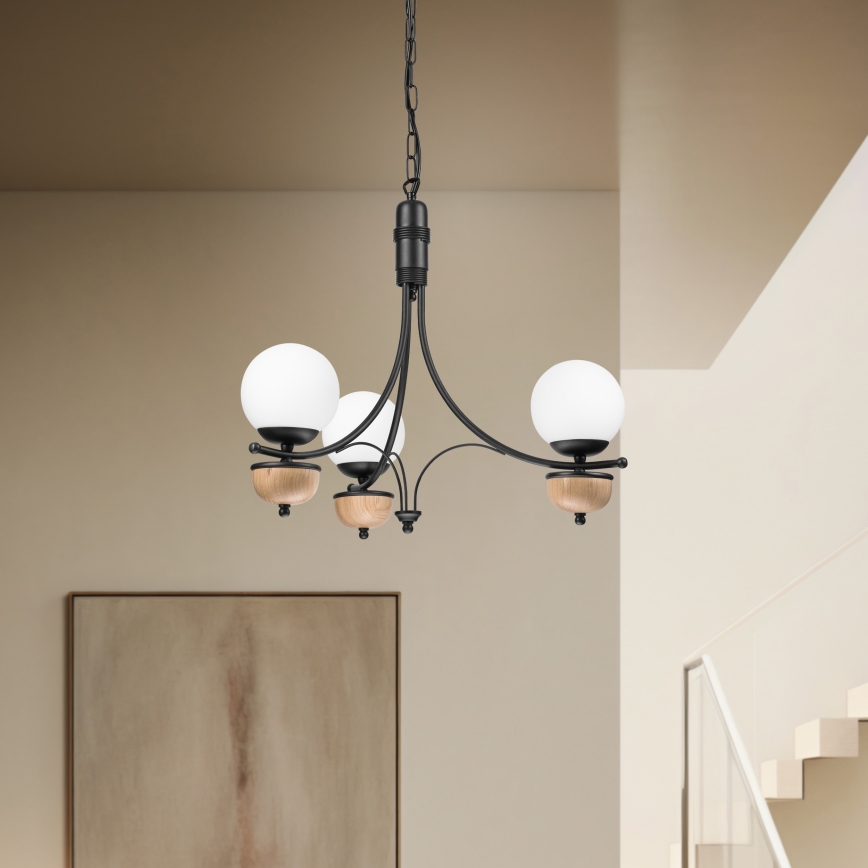 Brilagi - LED lustra uz ķēdes COTTAGE 3xG9/40W/230V ozols/balts