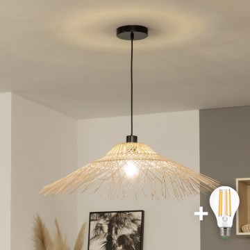 Brilagi - LED lustra uz stieples CERIA BOHO, 1xE27/40W/230V, Ø 100 cm, no bambusa