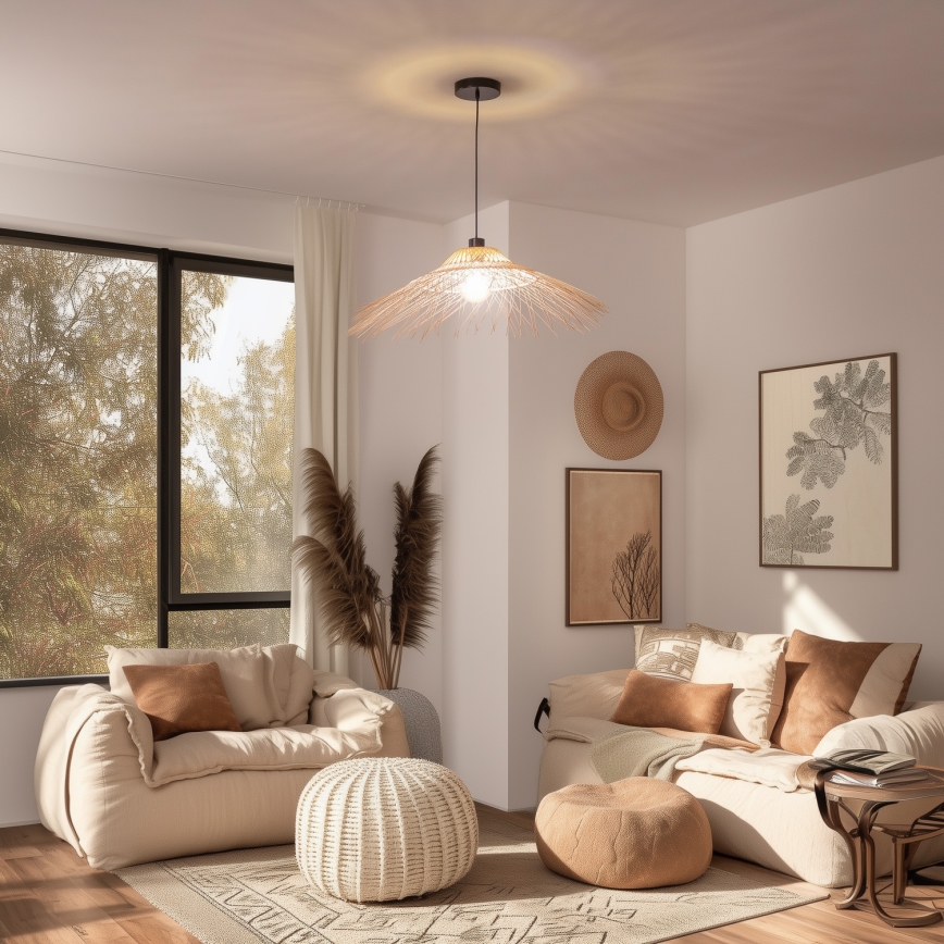 Brilagi - LED lustra uz stieples CERIA BOHO, 1xE27/40W/230V, Ø 100 cm, no bambusa