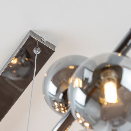 Brilagi - LED lustra uz stieples MILLA 10xG9/3W/230V melns hroms/dūmakains