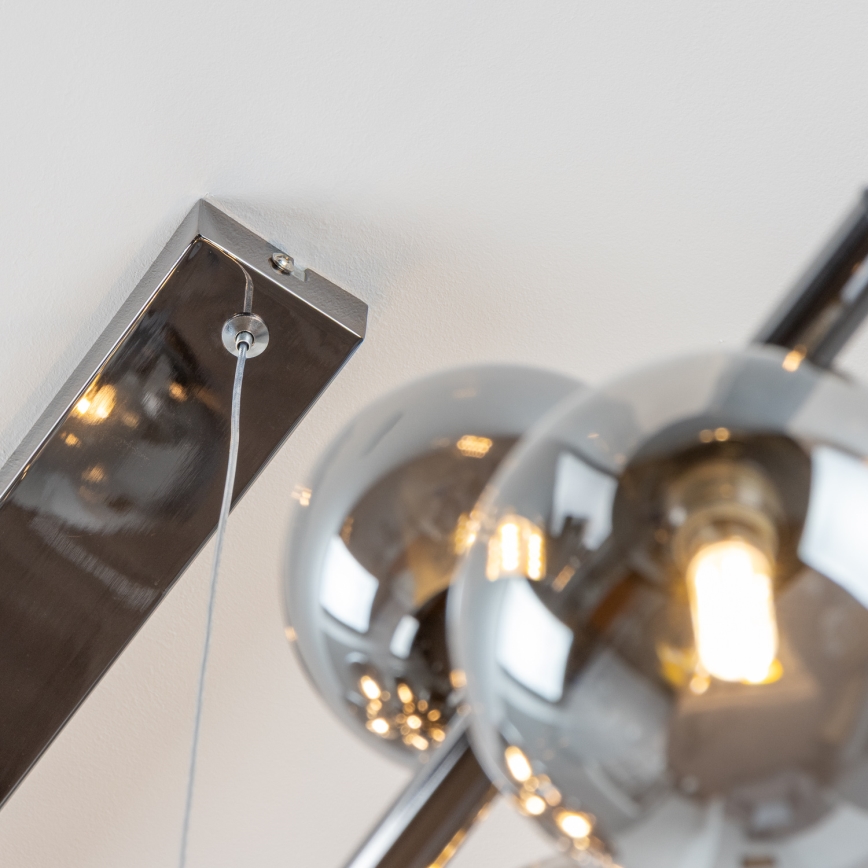 Brilagi - LED lustra uz stieples MILLA 10xG9/3W/230V melns hroms/dūmakains