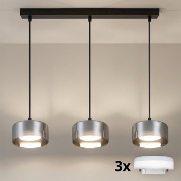 Brilagi - LED Lustra uz troses AURA LUX 3xGX53/30W/230V melna/dūmakaina