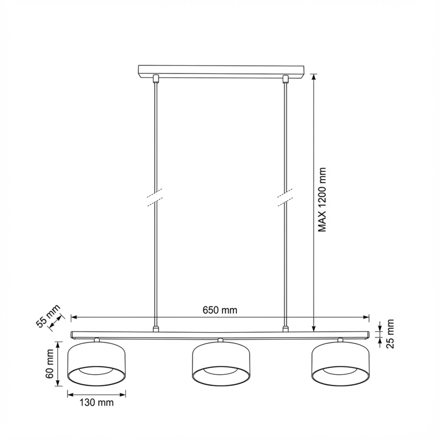 Brilagi - LED Lustra uz troses AURA LUX 3xGX53/30W/230V melna/dūmakaina