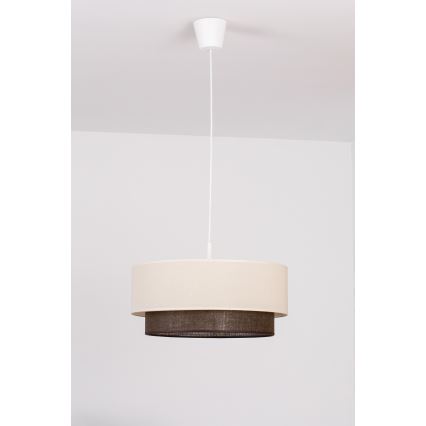 Brilagi - LED lustra uz troses BOHO STILS 1xE27/15W/230V Ø 40 cm krēmkrāsa/brūna