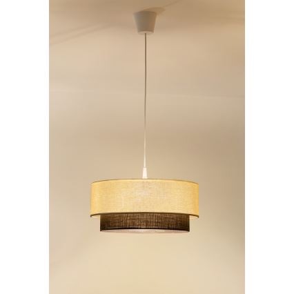 Brilagi - LED lustra uz troses BOHO STILS 1xE27/15W/230V Ø 40 cm krēmkrāsa/brūna