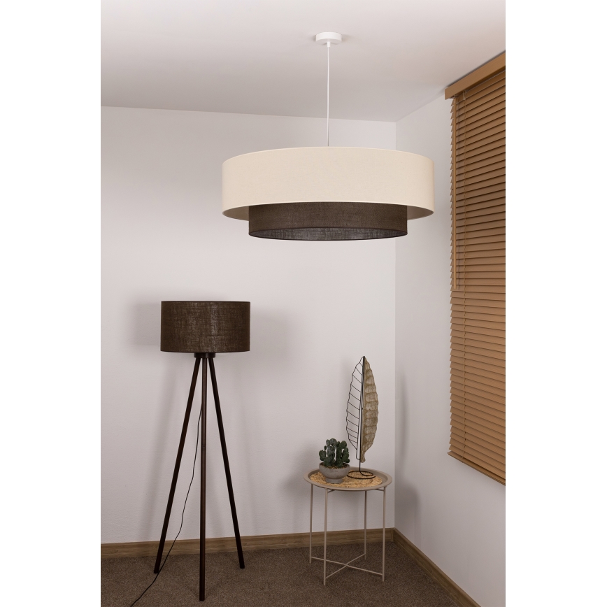 Brilagi - LED lustra uz troses BOHO STYLE 3xE27/15W/230V Ø 80 cm krēmkrāsa/brūna