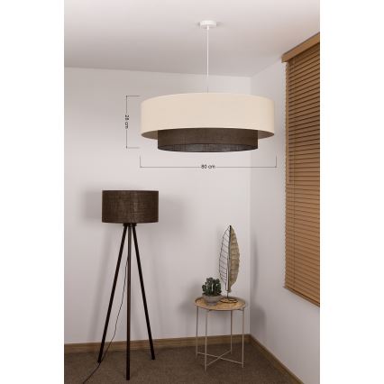 Brilagi - LED lustra uz troses BOHO STYLE 3xE27/15W/230V Ø 80 cm krēmkrāsa/brūna