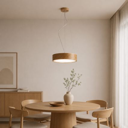 Brilagi - LED lustra uz troses CARVALHO MODERN 2xE27/60W/230V, ozols, diam. 37,5 cm