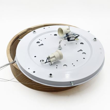Brilagi - LED lustra uz troses CARVALHO MODERN 2xE27/60W/230V, ozols, diam. 37,5 cm