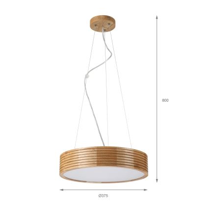 Brilagi - LED lustra uz troses CARVALHO MODERN 2xE27/60W/230V, ozols, diam. 37,5 cm