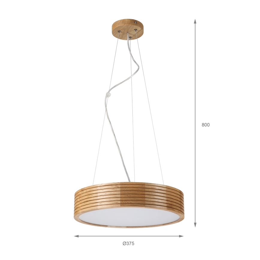 Brilagi - LED lustra uz troses CARVALHO MODERN 2xE27/60W/230V, ozols, diam. 37,5 cm