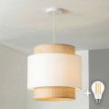 Brilagi - LED lustra uz troses CERIA 1xE27/40W/230V diam. 40 cm bēšs/balts