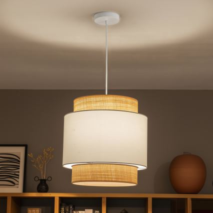 Brilagi - LED lustra uz troses CERIA 1xE27/40W/230V diam. 40 cm bēšs/balts