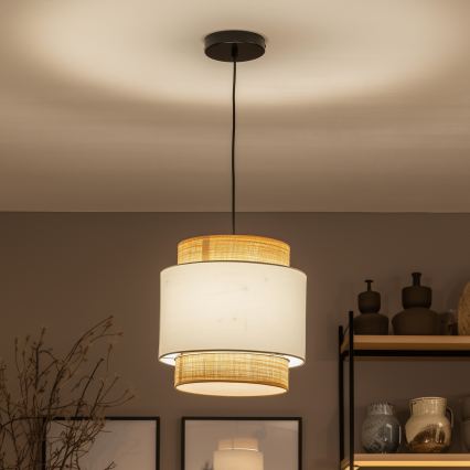 BRILAGI - LED lustra uz troses CERIA 1xE27/40W/230V Ø 30 cm melna/bēša/balta