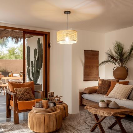 Brilagi - LED lustra uz troses CERIA BOHO 1xE27/40W/230V Ø 25 cm bambuss