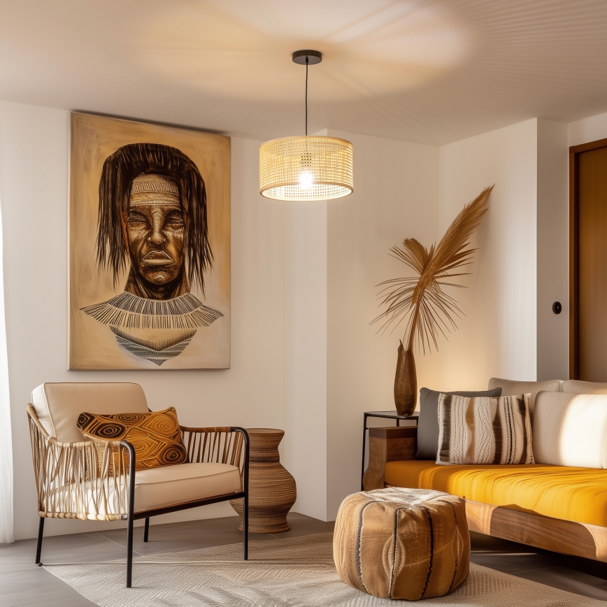 Brilagi - LED lustra uz troses CERIA BOHO 1xE27/40W/230V Ø 25 cm bambuss