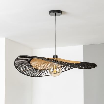 Brilagi - LED lustra uz troses CERIA BOHO 1xE27/40W/230V Ø 80 cm melna/brūna