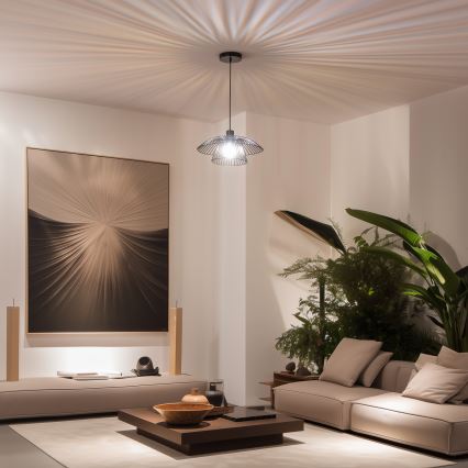 Brilagi - LED lustra uz troses CERIA WIRE 1xE27/40W/230V Ø 38 cm melna