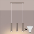 BRILAGI - LED lustra uz troses CRESTO 3xGU10/10W/230V brūngpelēka