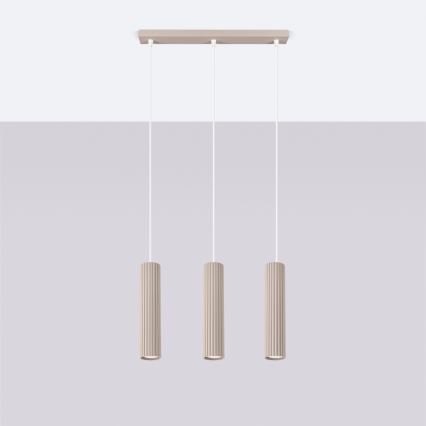 Brilagi - LED lustra uz troses CRESTO 3xGU10/10W/230V brūngpelēka