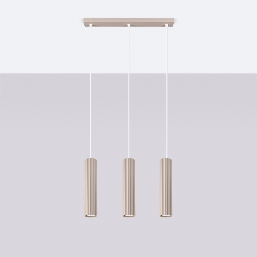 Brilagi - LED lustra uz troses CRESTO 3xGU10/10W/230V brūngpelēka