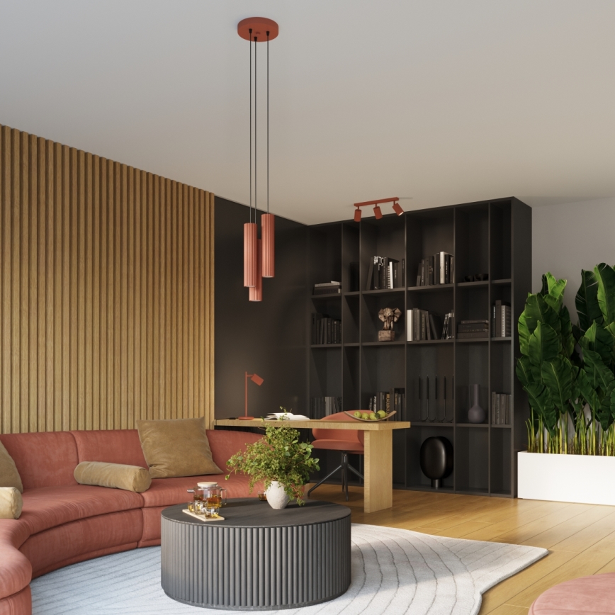 Brilagi - LED lustra uz troses CRESTO 3xGU10/10W/230V sarkana