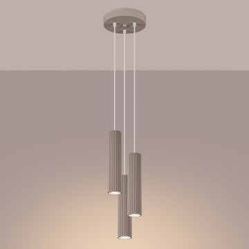 Brilagi - LED lustra uz troses CRESTO 3xGU10/10W/230V taupe