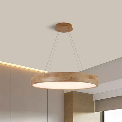 Brilagi - FALCON WOOD koka LED lustra uz troses LED/40W/230V 3000/4000/6000K Ø 60 cm