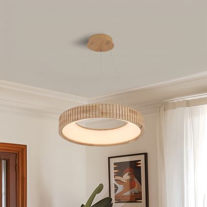 Brilagi - LED lustra uz troses FALCON WOOD MODERN, LED 30 W, 230 V, 3000/4000/6000 K, Ø 45 cm, koka