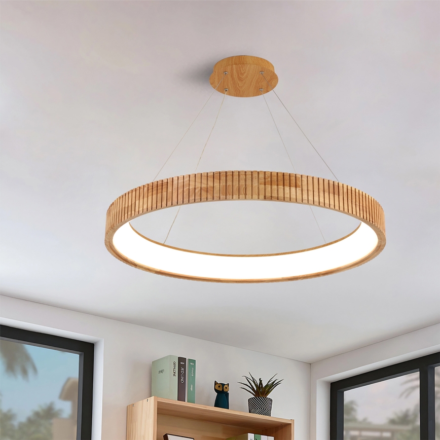 Brilagi - LED lustra uz troses FALCON WOOD MODERN LED/60W/230V 3000/4000/6000K Ø 80 cm koka
