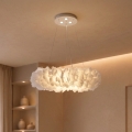BRILAGI - LED lustra uz troses FEATHER, 3xE27/40W/230V + 3xLED/3W, Ø 50 cm, balta