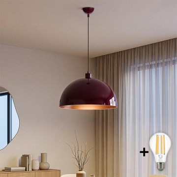 BRILAGI - LED lustra uz troses METALO 1xE27/40W/230V Ø 40 cm burgundija/miedzaina