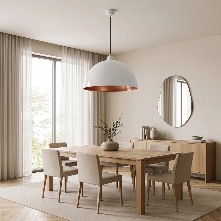 BRILAGI - LED lustra uz troses METALO 1xE27/40W/230V Ø 60 cm balta/miedzaina