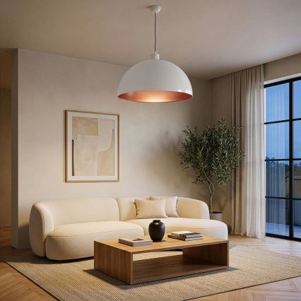 BRILAGI - LED lustra uz troses METALO 1xE27/40W/230V Ø 60 cm balta/miedzaina