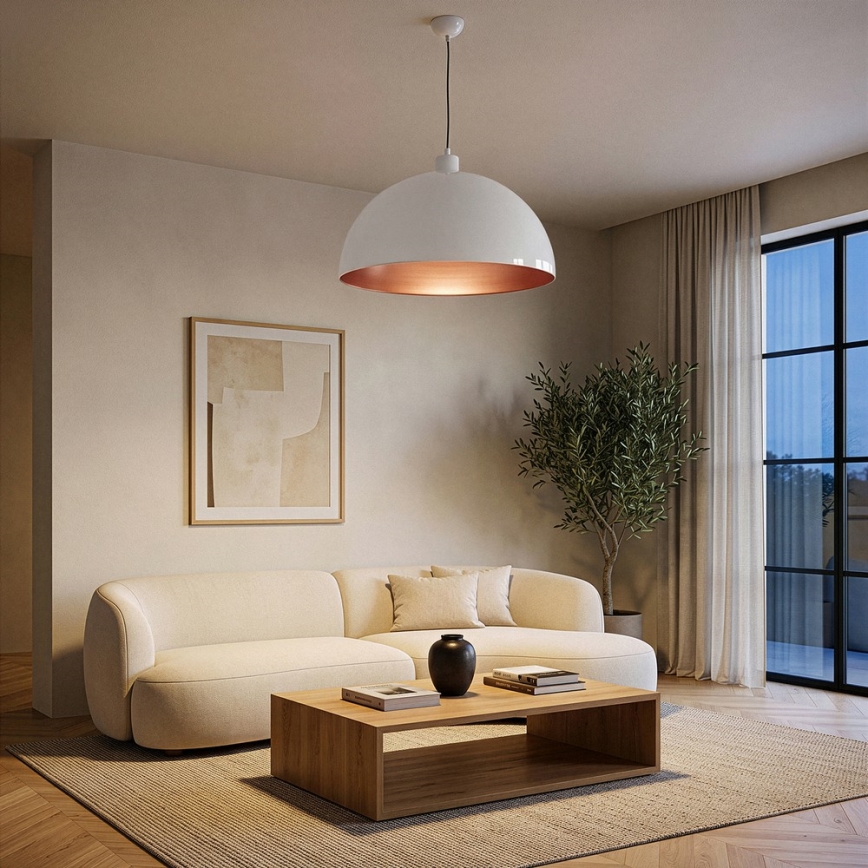 BRILAGI - LED lustra uz troses METALO 1xE27/40W/230V Ø 60 cm balta/miedzaina
