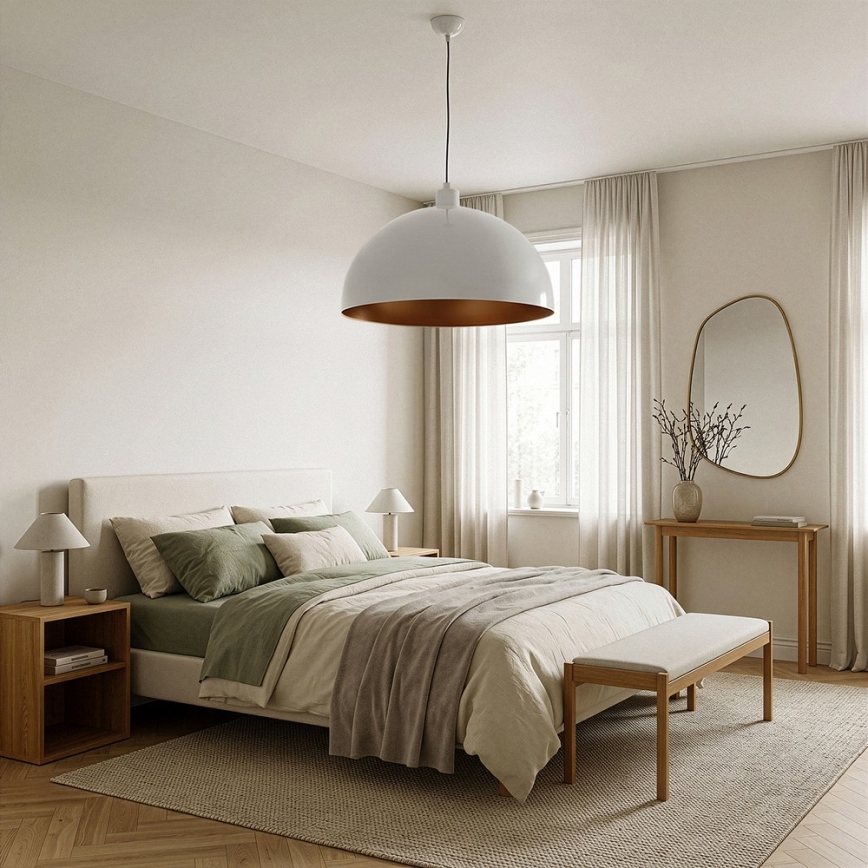 BRILAGI - LED lustra uz troses METALO 1xE27/40W/230V Ø 60 cm balta/miedzaina
