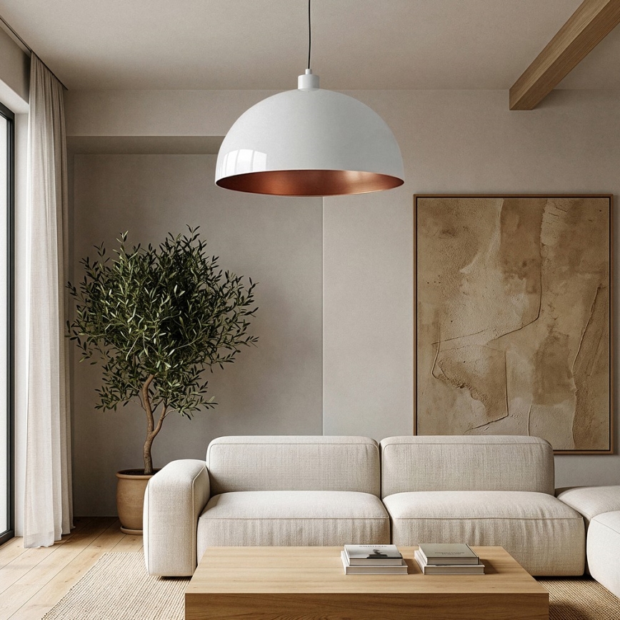 BRILAGI - LED lustra uz troses METALO 1xE27/40W/230V Ø 60 cm balta/miedzaina