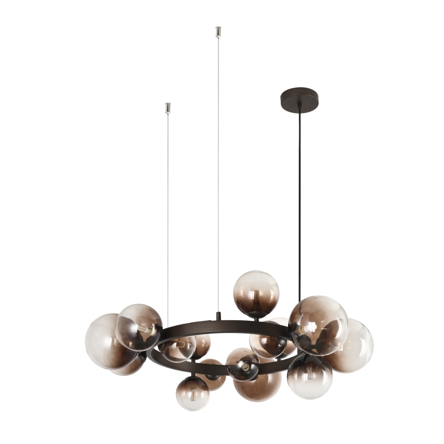 Brilagi - LED lustra uz troses MILLA 15xG9/3W/230V brūna/dūmakaina brūna