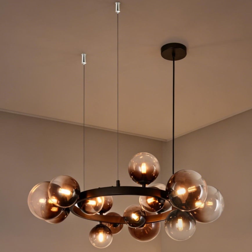 Brilagi - LED lustra uz troses MILLA 15xG9/3W/230V brūna/dūmakaina brūna