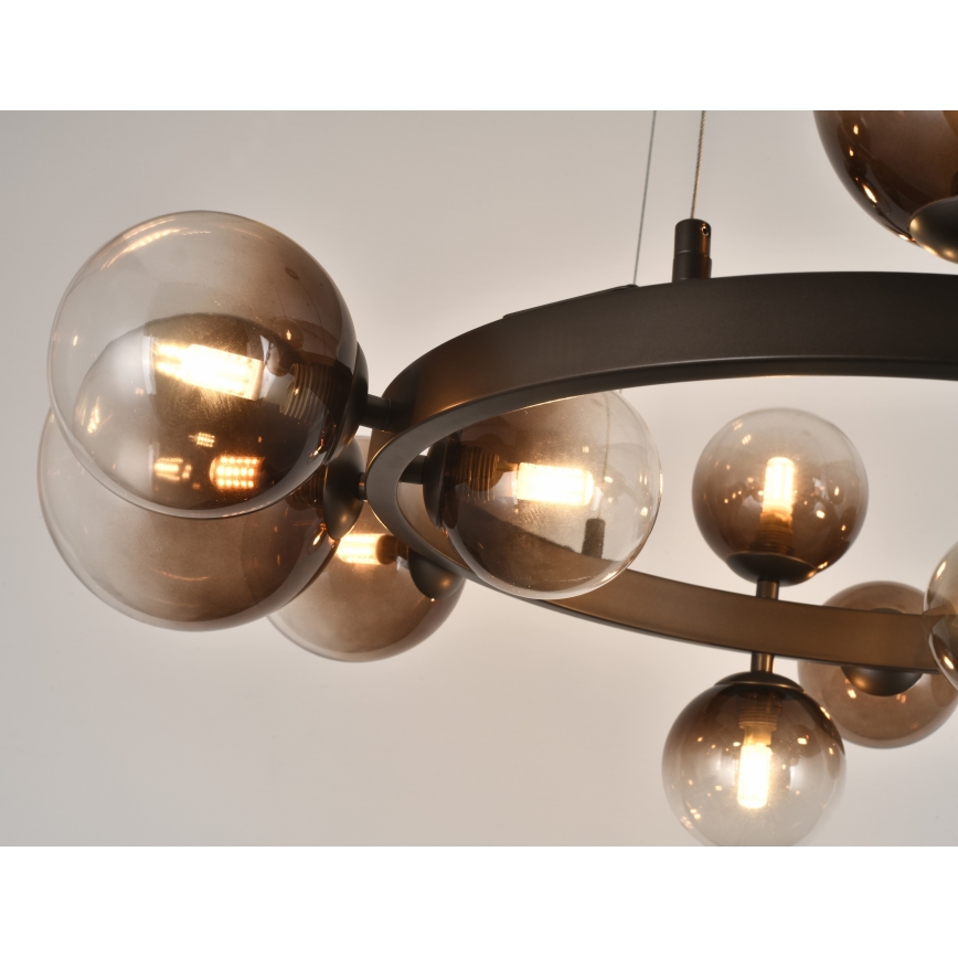 Brilagi - LED lustra uz troses MILLA 15xG9/3W/230V brūna/dūmakaina brūna