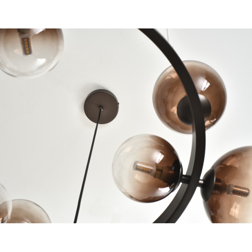 Brilagi - LED lustra uz troses MILLA 15xG9/3W/230V brūna/dūmakaina brūna